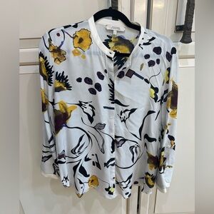 DOROTHEE SCHUMACHER Silk Floral Button Down Blouse